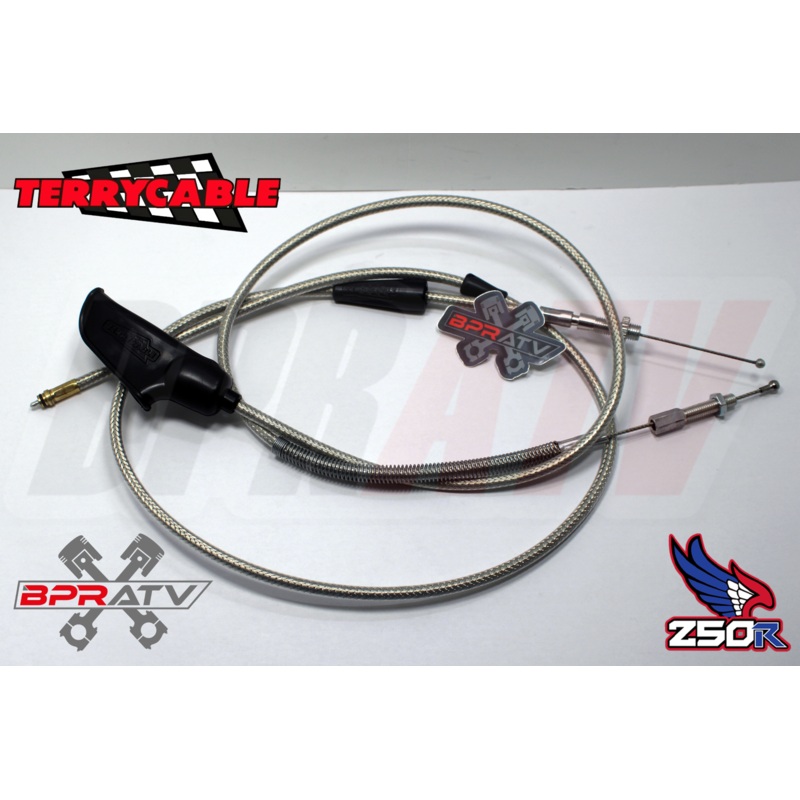 Honda TRX250R TRX ATC 250R Steel Braided Terry Thumb Throttle Clutch Cable 85-89