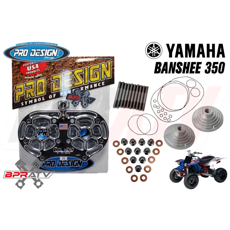 Pro Design Cool Head Billet +4 mil 22cc Domes Kit Yamaha Banshee 350 Made in USA
