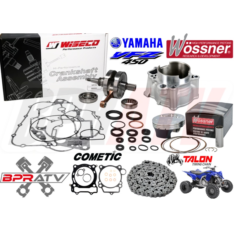 YFZ450 YFZ 450 Stock Bore Cylinder WOSSNER Piston WISECO Crank Motor Rebuild Kit