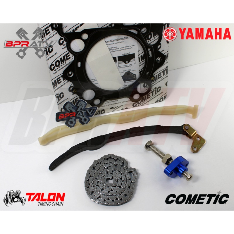 02-08 Grizzly 660 Cam Timing Chain Guides BLUE Chain Tensioner & Cometic Gasket