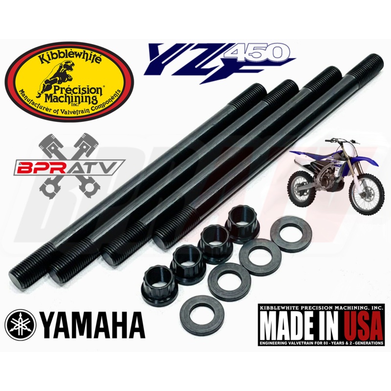 06-09 Yamaha YZ450F YZ 450F KIBBLEWHITE Heavy Duty Cylinder Head Studs Stud Kit