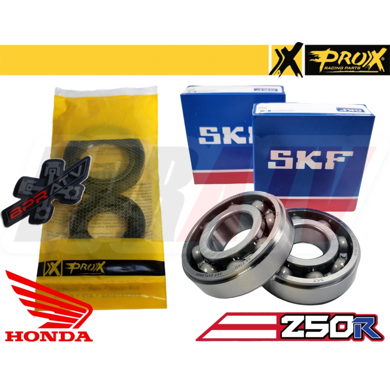 86-89 Honda TRX250R TRX 250R Main Crankshaft Bearings SKF & ProX Crank Seals Kit