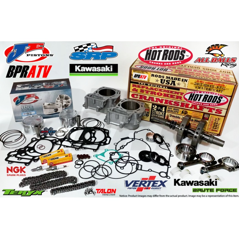 05-11 Kawasaki 750 Hot Rods Crank Cylinder JE Pistons Rods Complete Rebuild Kit