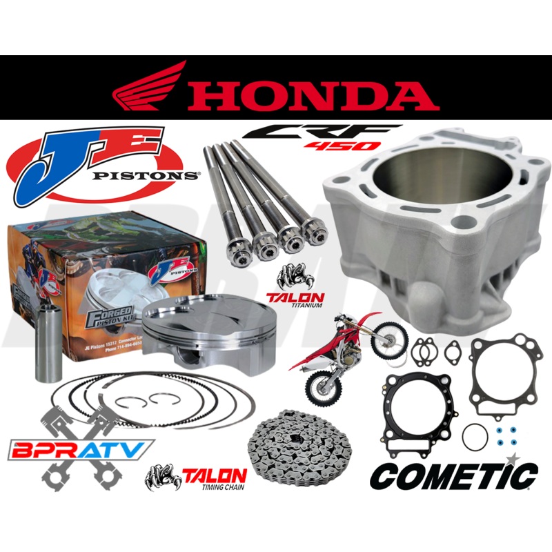 05-17 CRF450X 100mm Big Bore Cylinder 13:1 JE Piston Cometic Top End Rebuild Kit