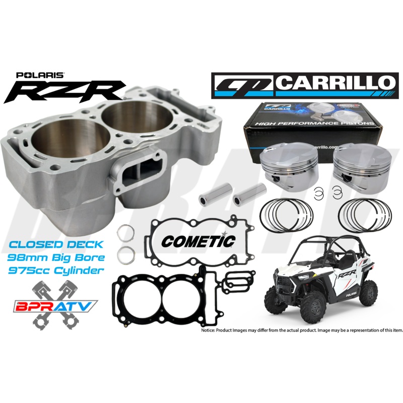 11-14 RZR XP 900 XP900 98mm 975 BIG BORE Cylinder CP Pistons Cometic Top End Kit