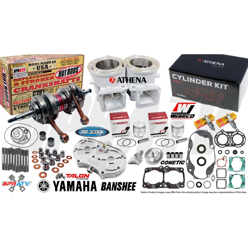 Banshee 350 Athena 68mm Cylinders WISECO Pistons HotRods Stock Crank Rebuild Kit