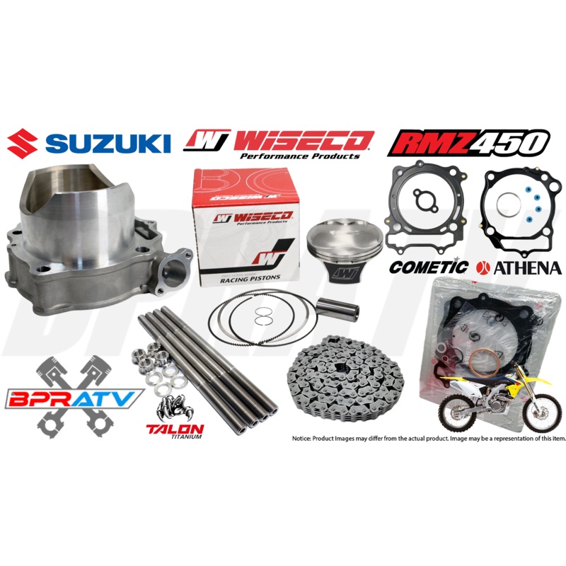 08-12 RMZ450 96mm Stock Cylinder WISECO Piston Gasket Stud Kit Chain Top End Kit
