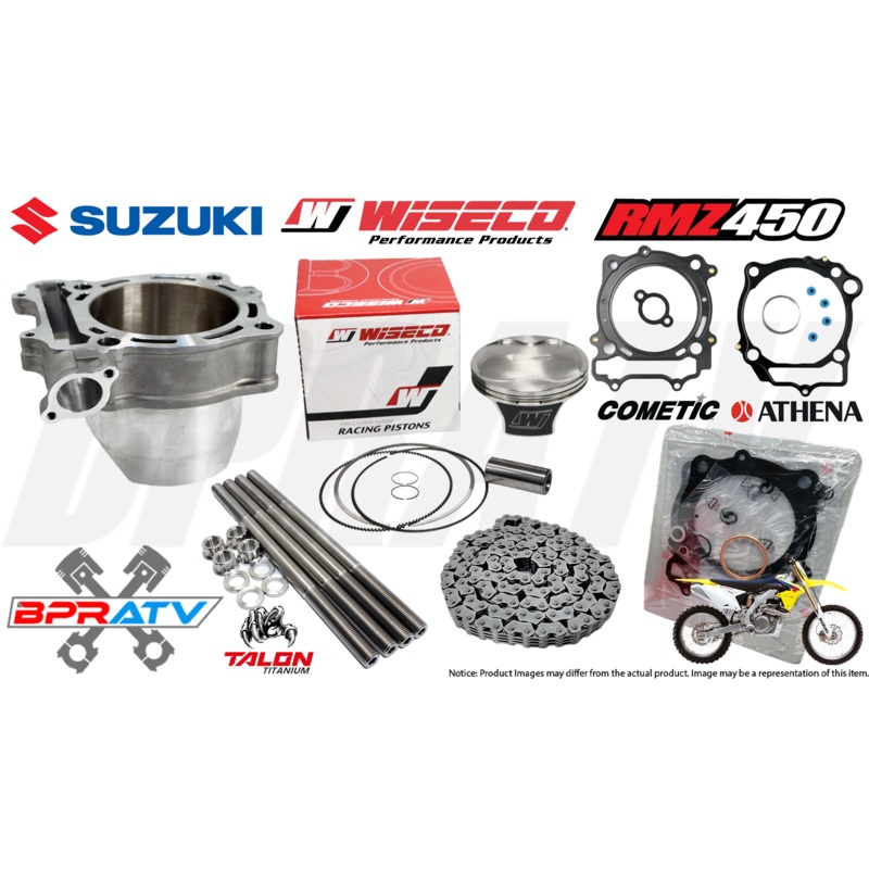 08-12 RMZ450 RMZ 450 96mm Stock Bore Cylinder WISECO Piston Top End Rebuild Kit