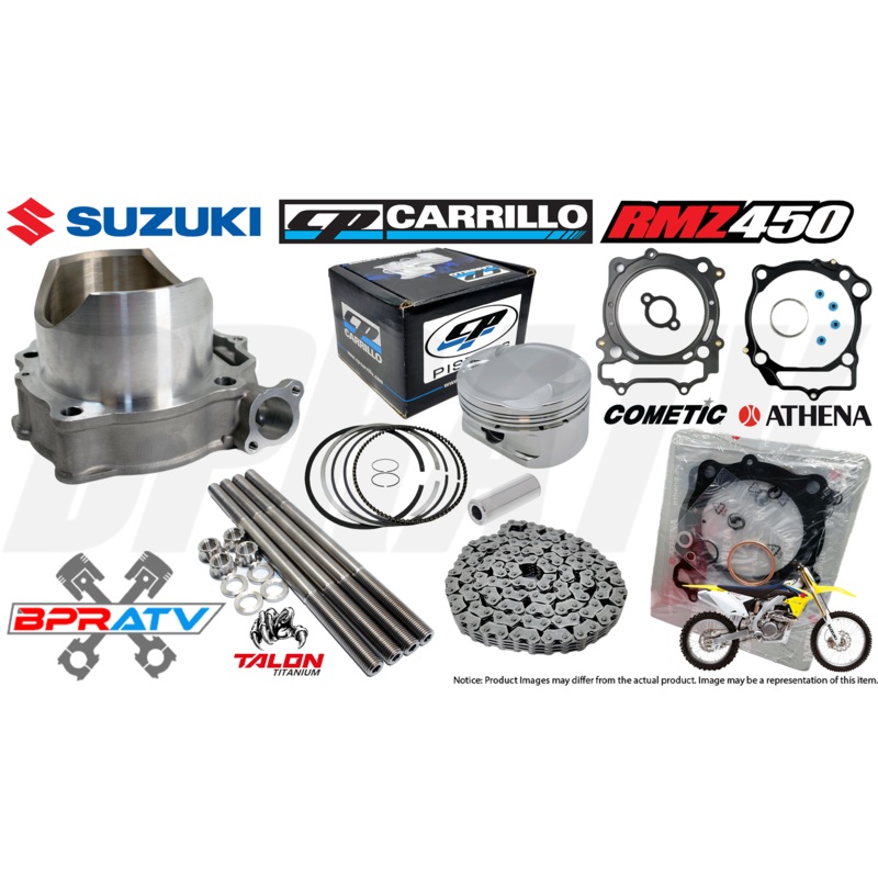 08-24 RMZ450 96mm Stock Cylinder Kit CP Piston Gasket Stud Kit Chain Top End Kit