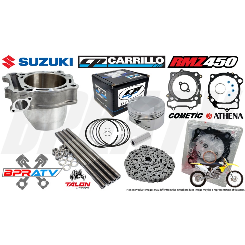 08-24 RMZ450 RMZ 450 96mm Stock Bore Cylinder 13:1 CP Piston Top End Rebuild Kit