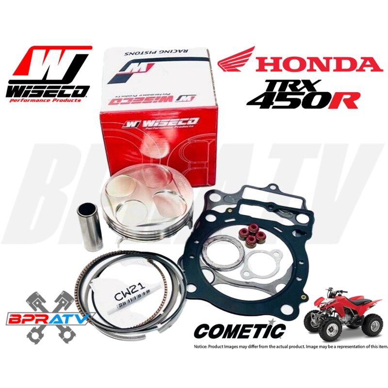 Honda 2004 2005 TRX450R Wiseco Piston Hi Comp Pump Gas Stock Bore Gaskets Kit