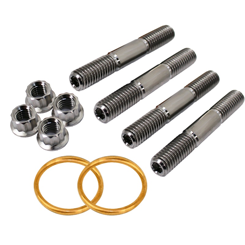 Rhino 700 TITANIUM Exhaust Studs Nuts Ti Head Pipe Stud Nut Donut Gasket Kit