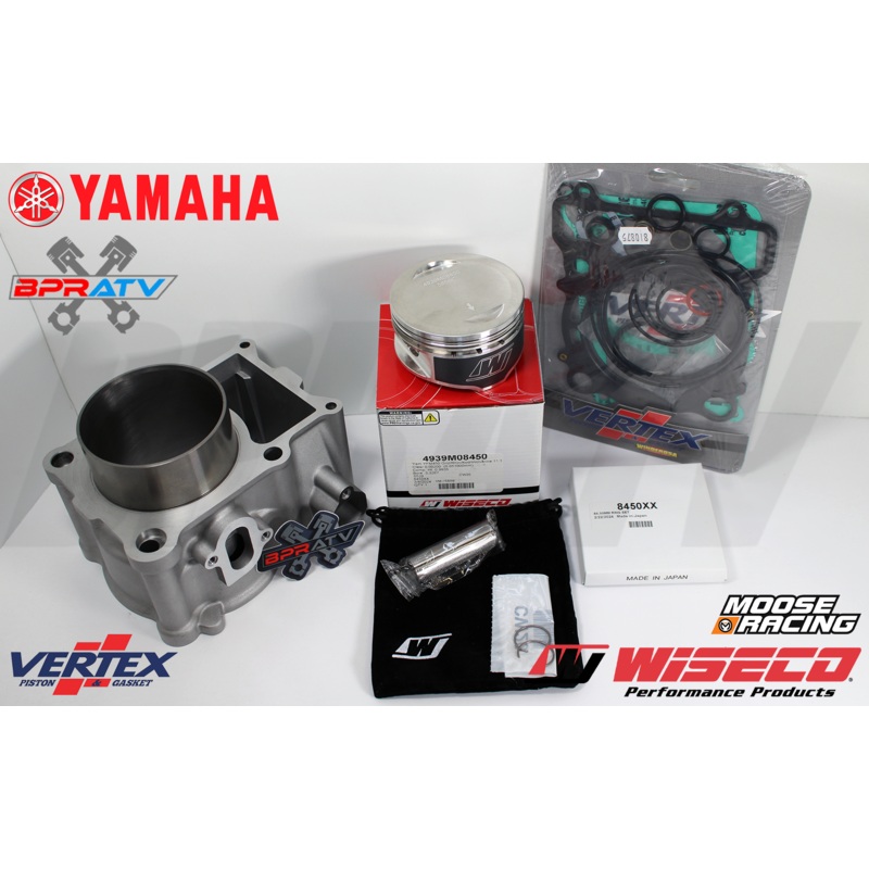 Yamaha Grizzly 450 OEM Stock Bore Cylinder WISECO Piston Kit Gaskets Top End Kit