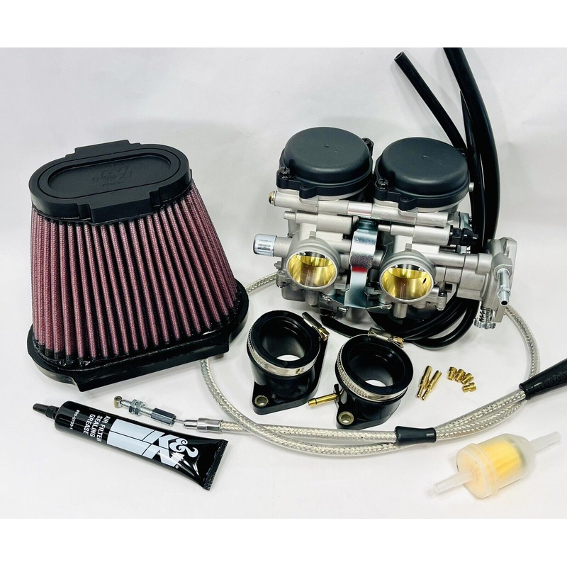 01-05 Raptor YFM 660 Carb Kit Complete Carburetor Manifolds K&N Filter + Jet Kit