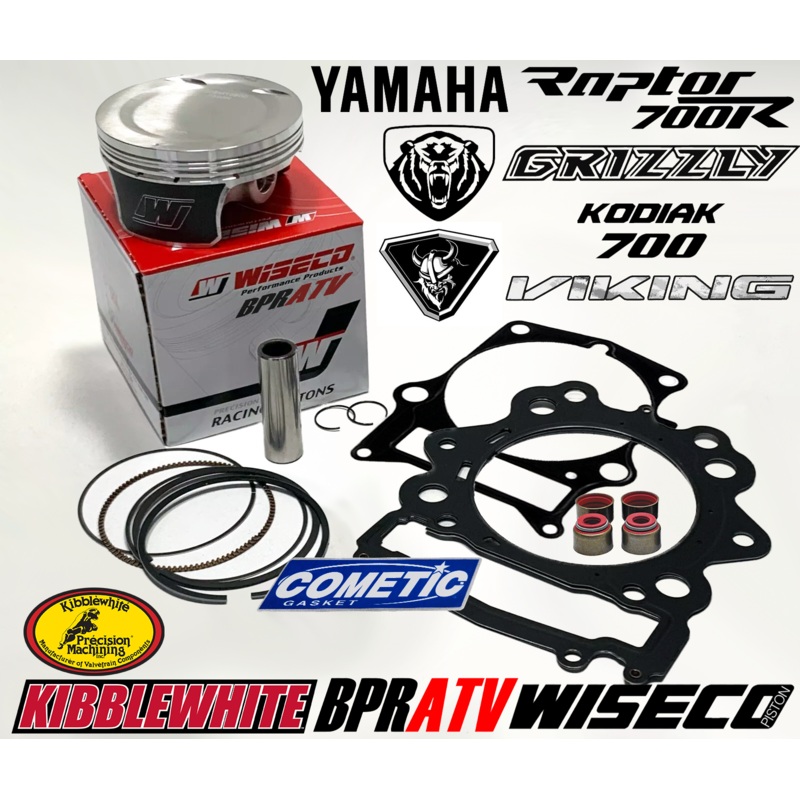Yamaha Raptor Grizzly 700 102 Stock Bore Wiseco 10:1 Pump Gas Piston & Gaskets