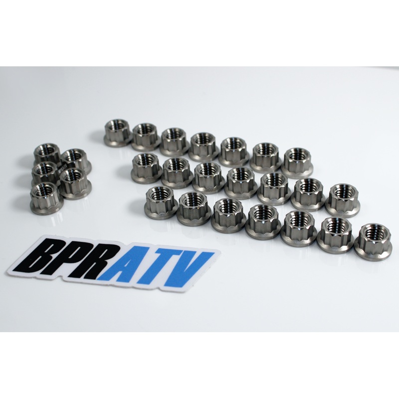 Banshee Complete Titanium Stud Nut Kit Ti Nuts Cases & Cylinder Head Nuts 1.9 OZ
